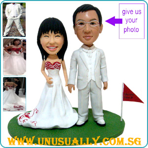 Personalized Golfing Lover Wedding Couple Figurines